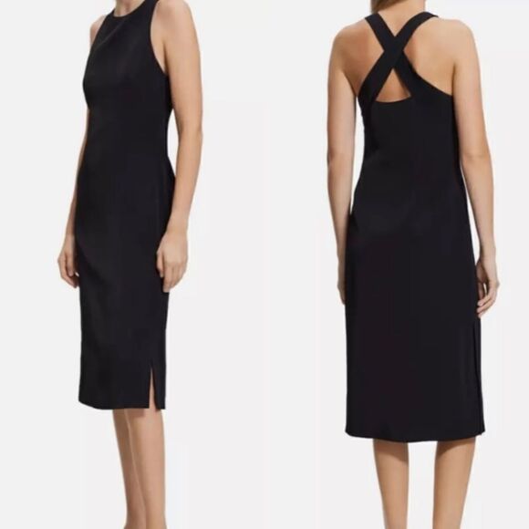 NWT Theory Fluid Ottoman midi dress - Picture 1 of 5